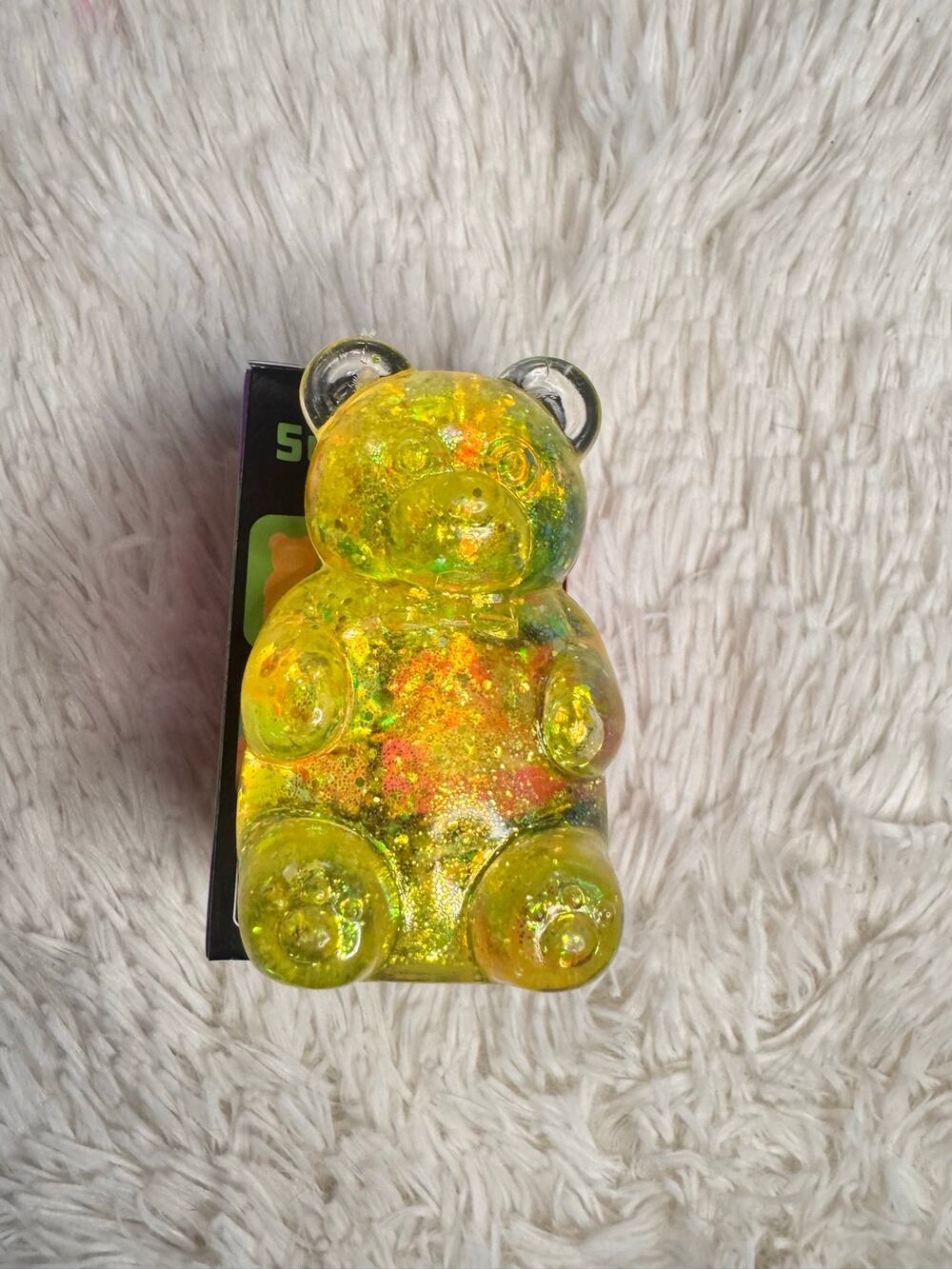 Glitter Gummy bear yellow squishy low rebound stress relief